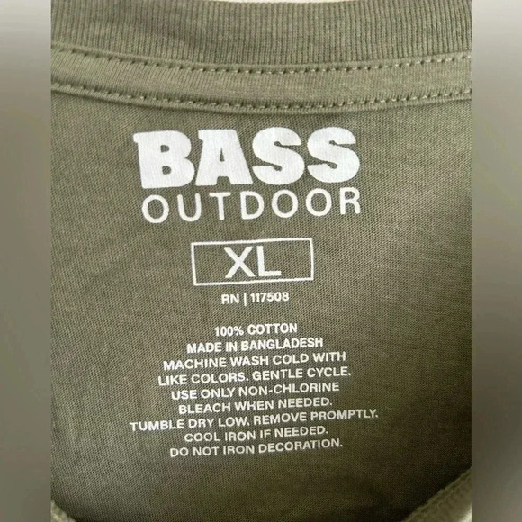 NWT- Bass Outdoors 100% Cotton Graphic Tee- size XL - Picture 2 of 5